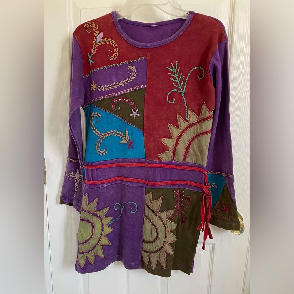 Colorful Embroidered Women's Blouse